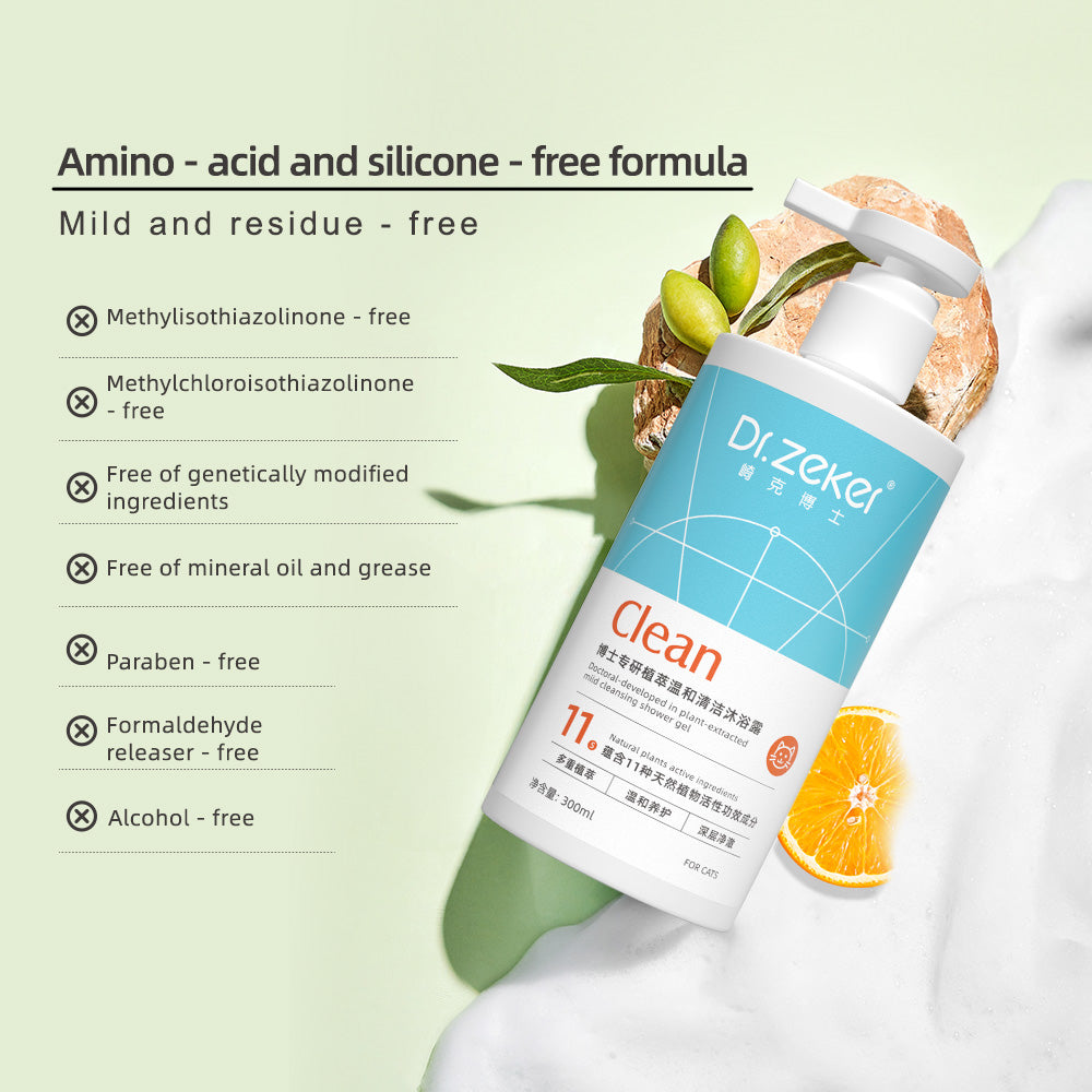 Doctoral-developed in plant-extracted  mild cleansing shower gel（for cats）